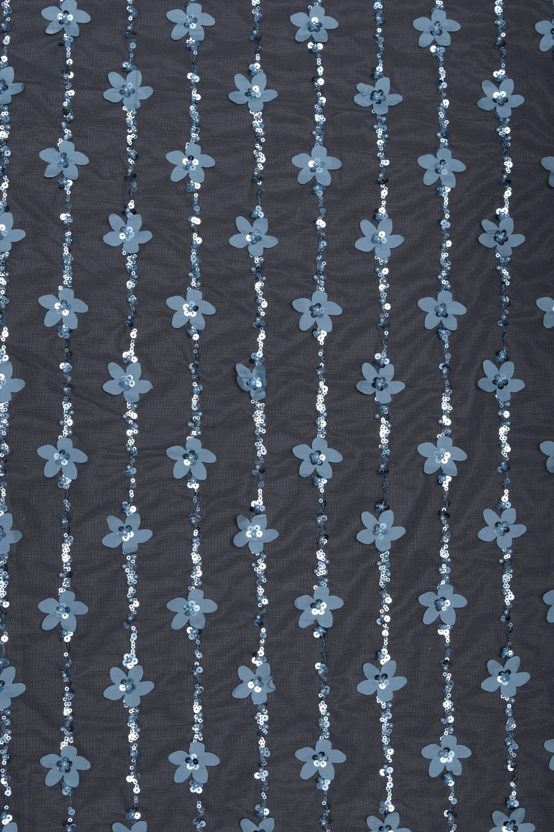 Butterfly Net With Skyblue Hand Work Fabric