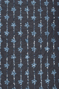 Butterfly Net With Skyblue Hand Work Fabric