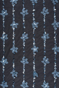 Butterfly Net With Skyblue Hand Work Fabrics