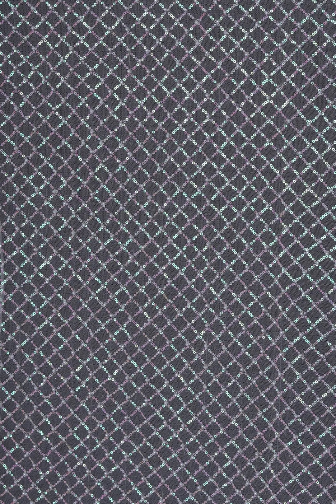Butterfly Net With Square Work Black Fabrics