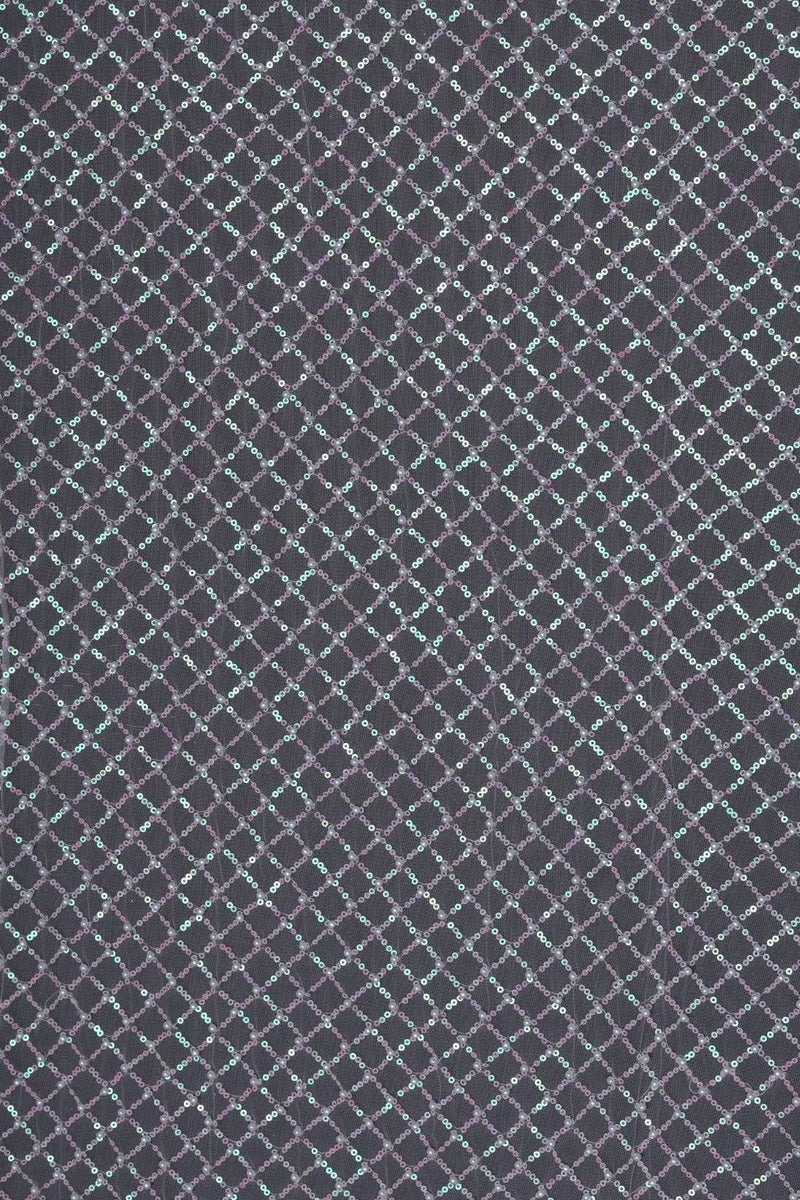 Butterfly Net With Square Work Black Fabrics