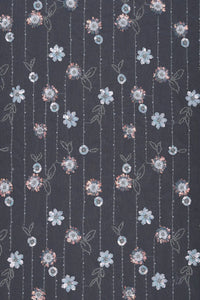 Butterfly Net With Straight Line Flower Work Fabrics