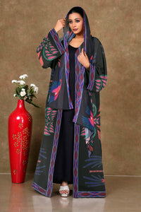 Chiffon Shrug Set with Tribal Motif Print and Diamond Trim GAJIWALA EXPORT