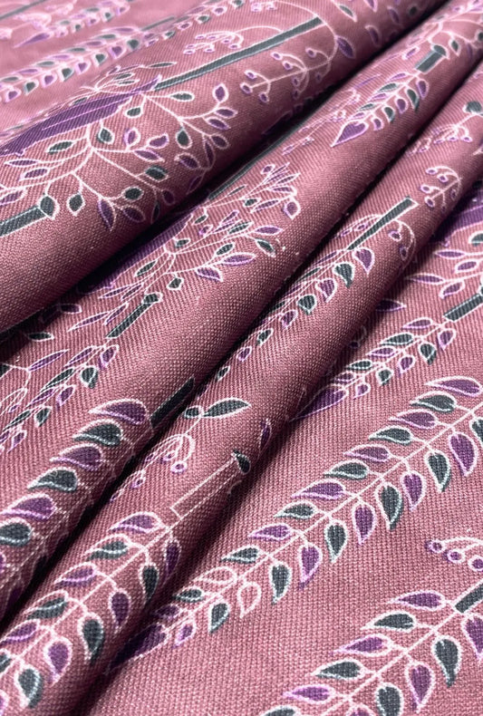 Charismatic Botanical Linen With Digital Print Fabric Yardage