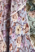 Charming Botanical Pattern Chiku Linen Luxury Fabric Yardage