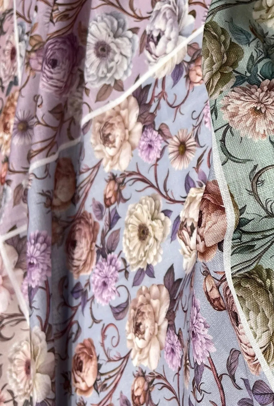Charming Botanical Pattern Chiku Linen Luxury Fabric Yardage