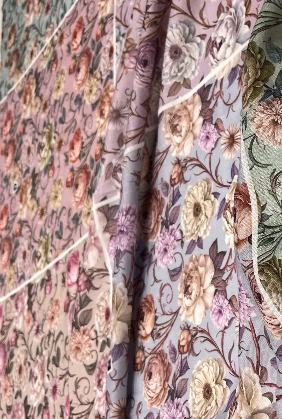 Charming Botanical Pattern Chiku Linen Luxury Fabric Yardage