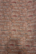 Charming Folk Pattern Linen With Digital Print Fabric Yardage