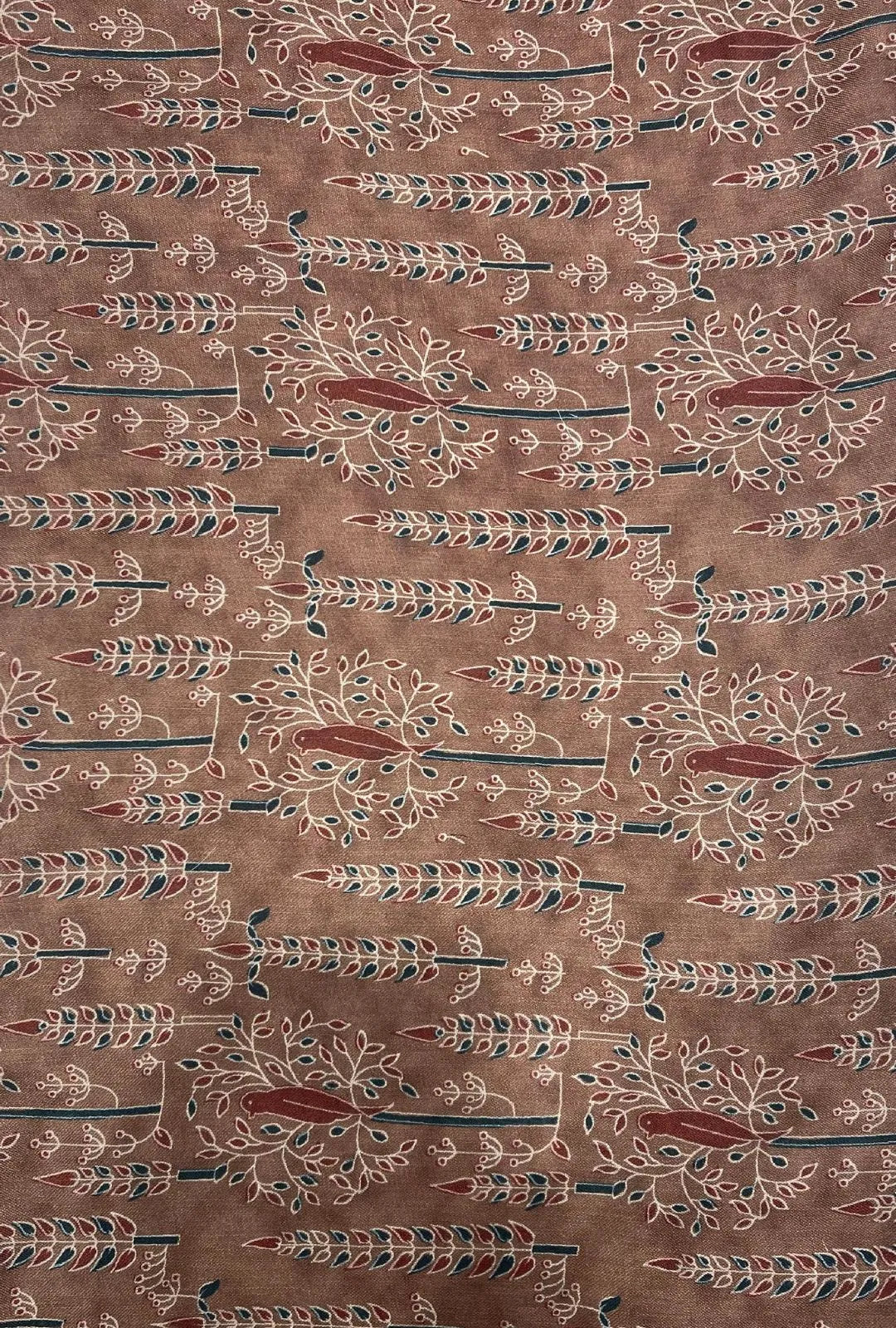 Charming Folk Pattern Linen With Digital Print Fabric Yardage