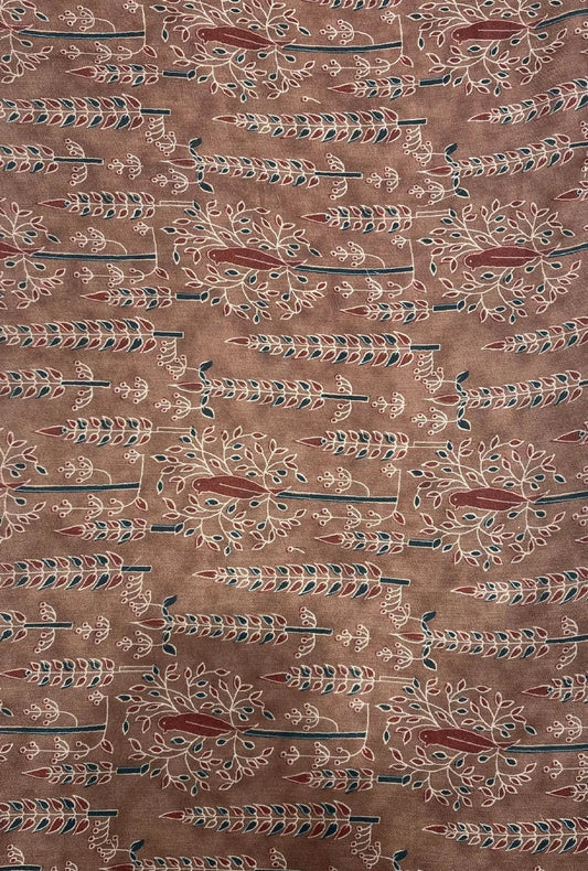 Charming Folk Pattern Linen With Digital Print Fabric Yardage