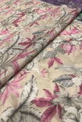 Chic Orchid Floral Printed London Cotton Luxury Dress Fabric