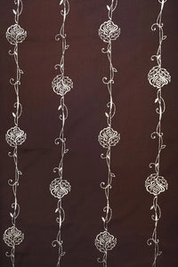 Coffee Armani Satin With Foil Work Fabric
