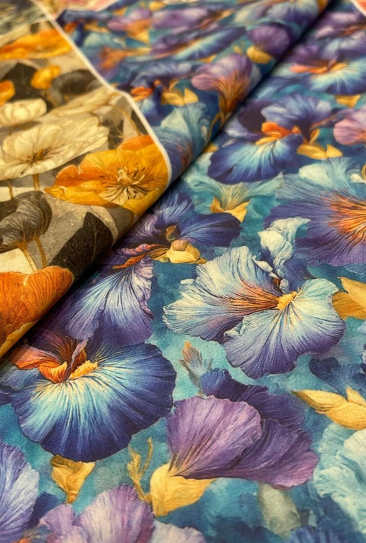 Contemporary Digital Print Snow Cotton Fabric for Garments