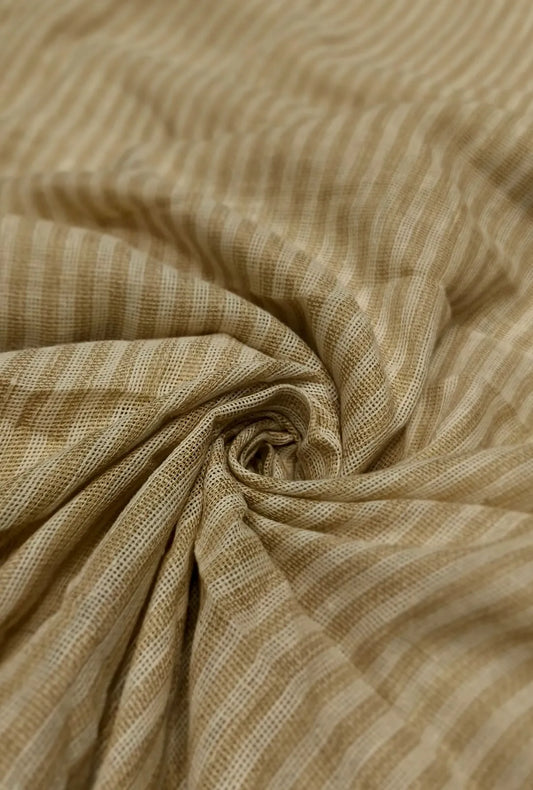 Contemporary Striped Textured Jute Fabric For Ethnic Apparel