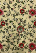 Cream Floral Embroidered Cotton With Sequence Work