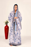 Pastel Floral Chiffon Open Shrug with Border Detail For Women