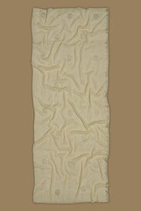 Cream Stonework Designer Stole For Abaya