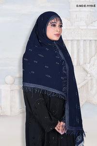 Dark Blue Ready To Wear Diamond Work Dupatta With Lace