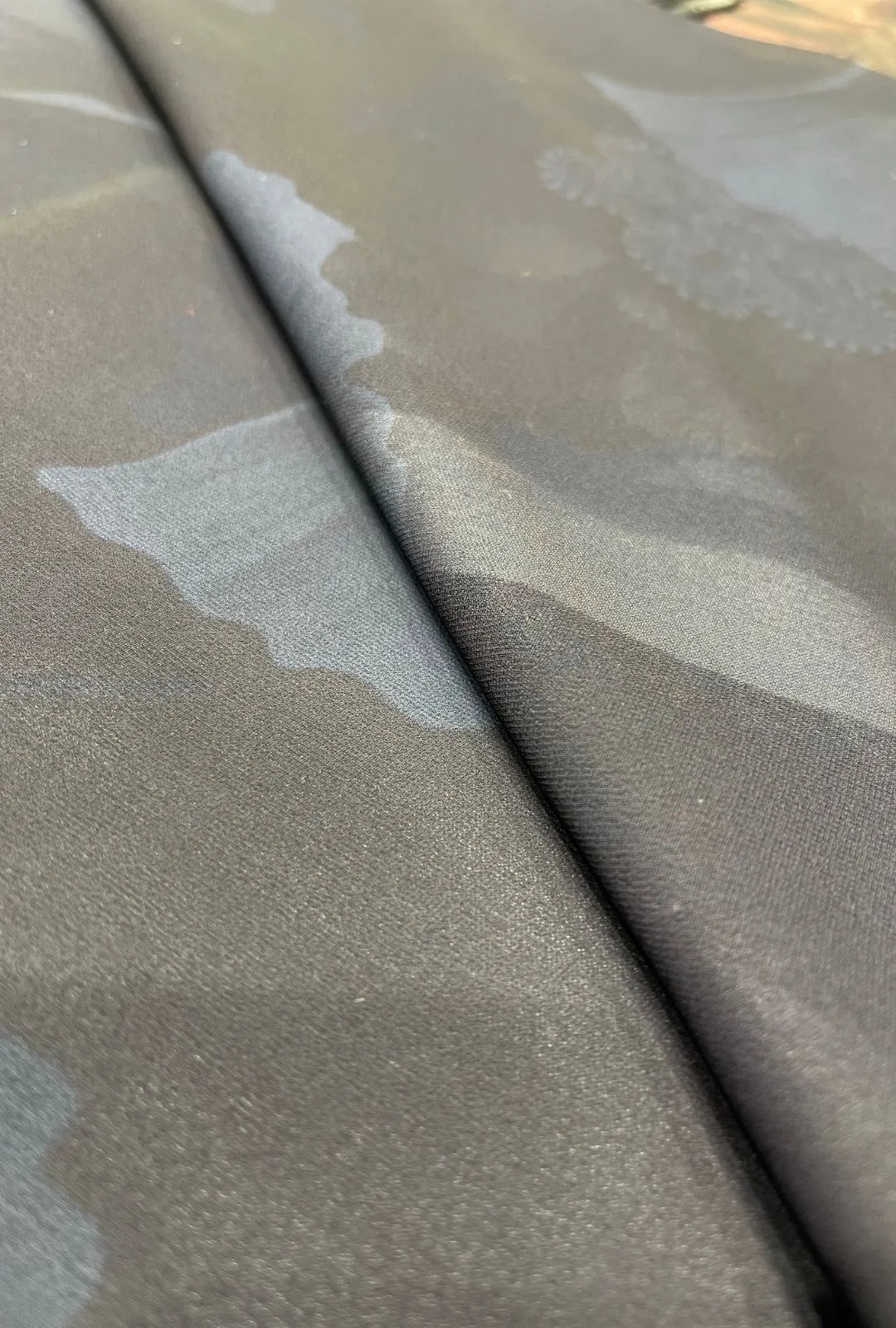 Dark Charcoal Digital Floral Printed Chiffon Fabric