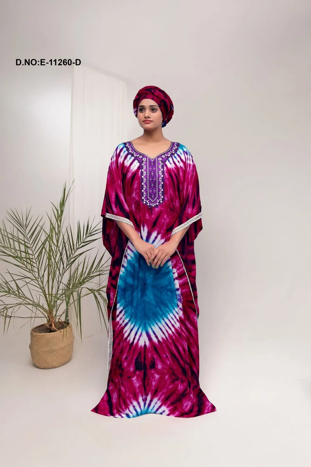 Dark Pink Fusion of African Farasa Dress Tradition and Modern Elegance