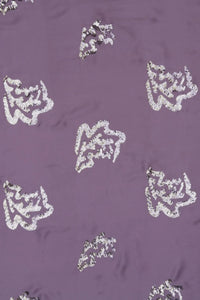 Dark Purple Barbie With Spangle Embroidery Work Fabric