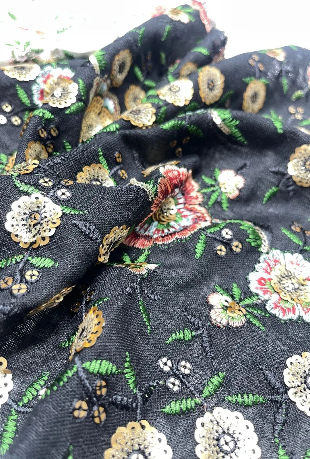 Deluxe Floral Embroidered Linen Premium Jalabeya Fabrication