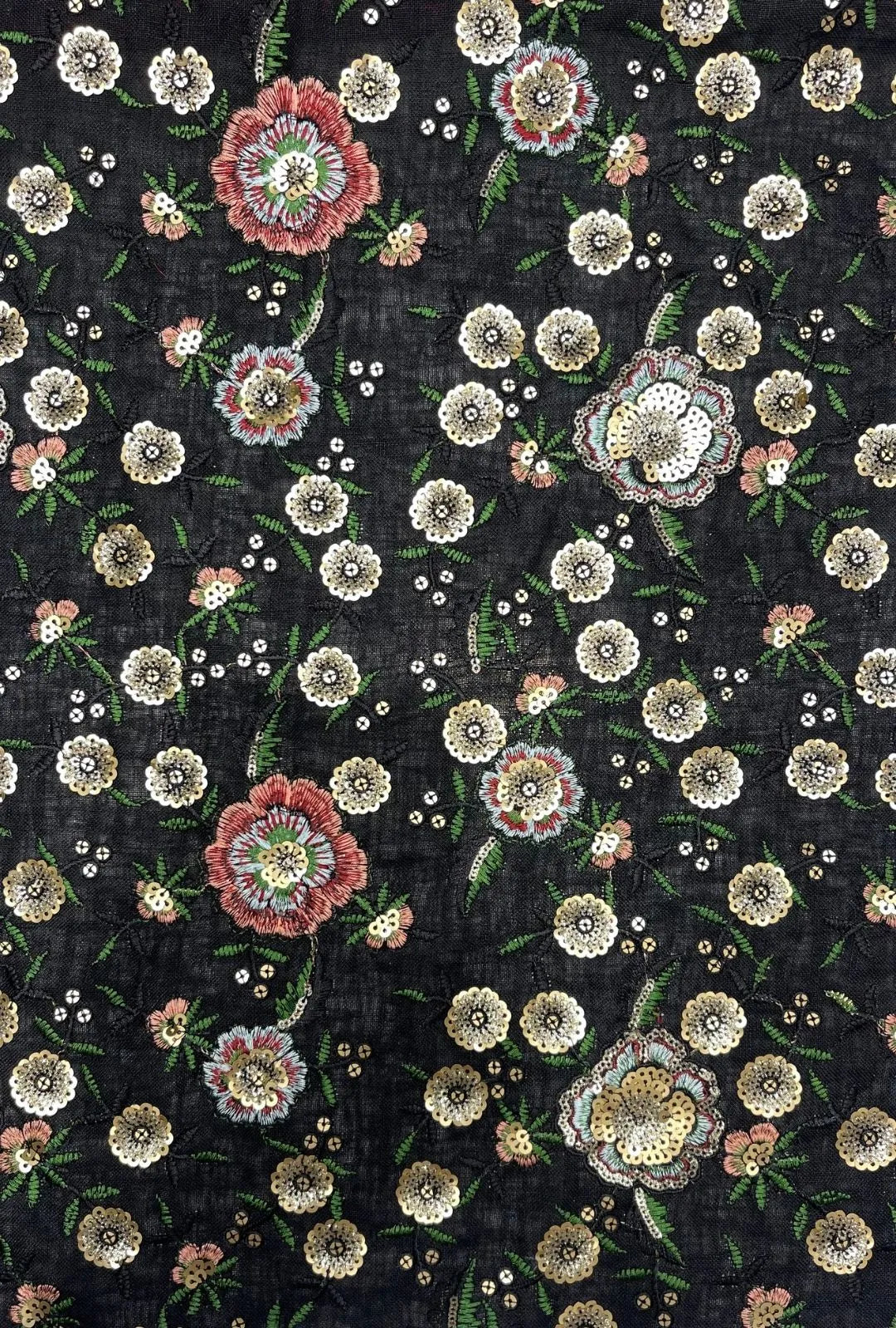 Deluxe Floral Embroidered Linen Premium Jalabeya Fabrication