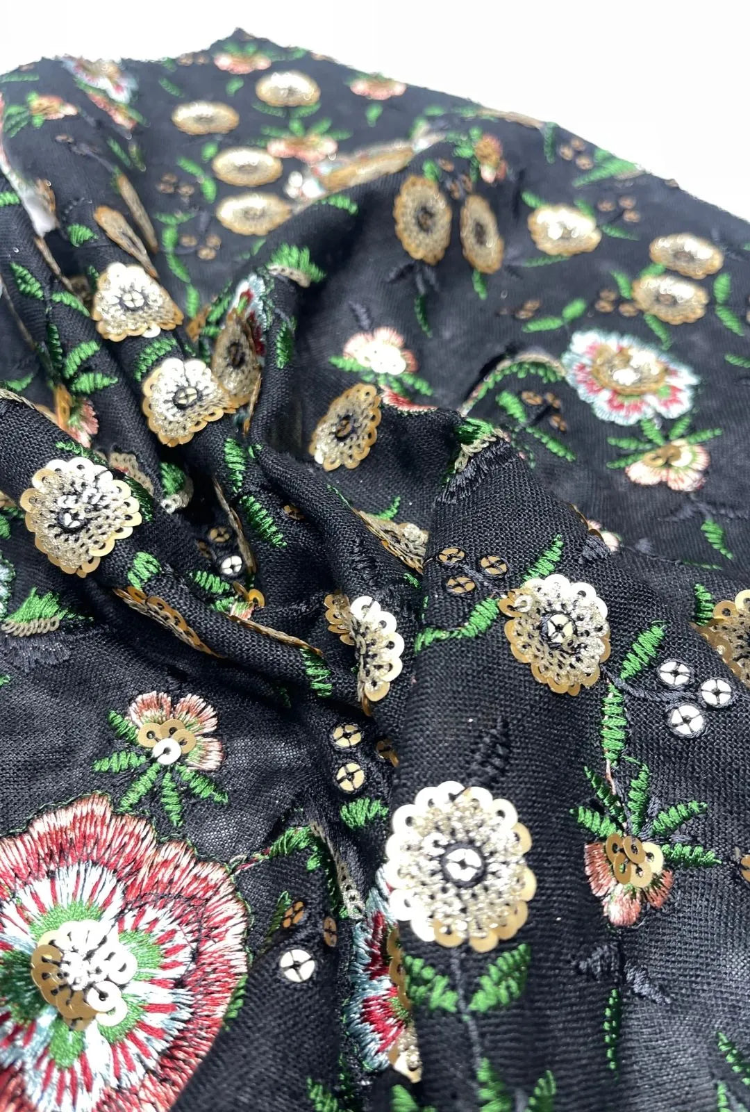 Deluxe Floral Embroidered Linen Premium Jalabeya Fabrication