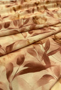 Designer Leaf Printed French Crepe Fabric for Contemporary Apparel