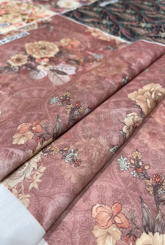 Designer Quality Snow Cotton Fabric with Digital Print Finish