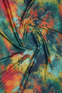 Digital Print with Positional Zari Multicolor Barbie Fabric