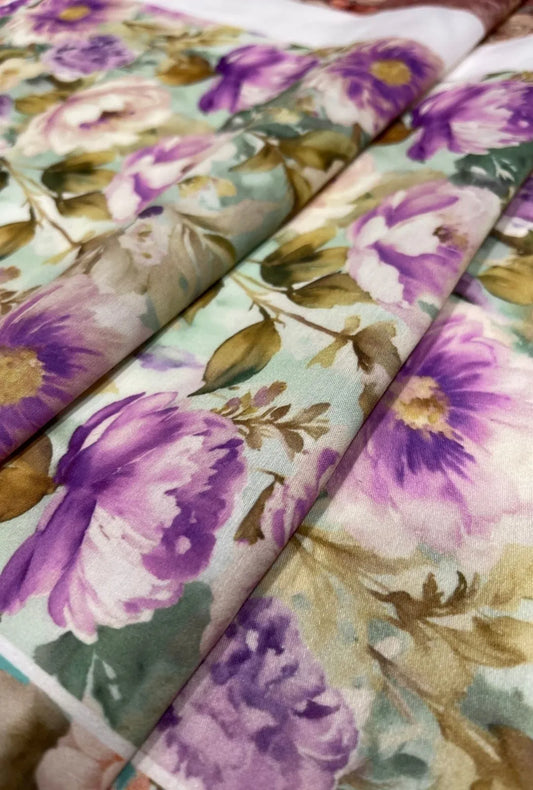 Digital Printed Snow Cotton Fabric for Elegant Apparel Designs
