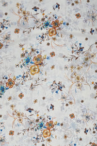 Dujilail Florer Digital Print White Fabrics