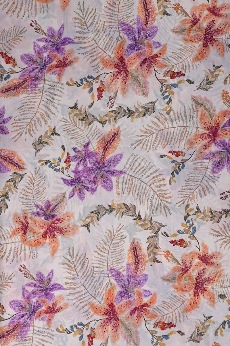 Dujilail Multi Color Digital Print Fabric