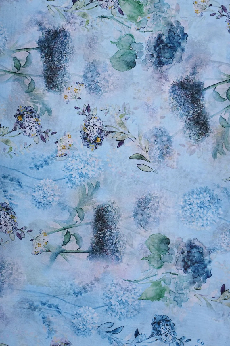Dujilail SkyBlue Digital Printed Fabric