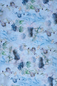 Dujilail Sky Blue Digital Printed Fabric