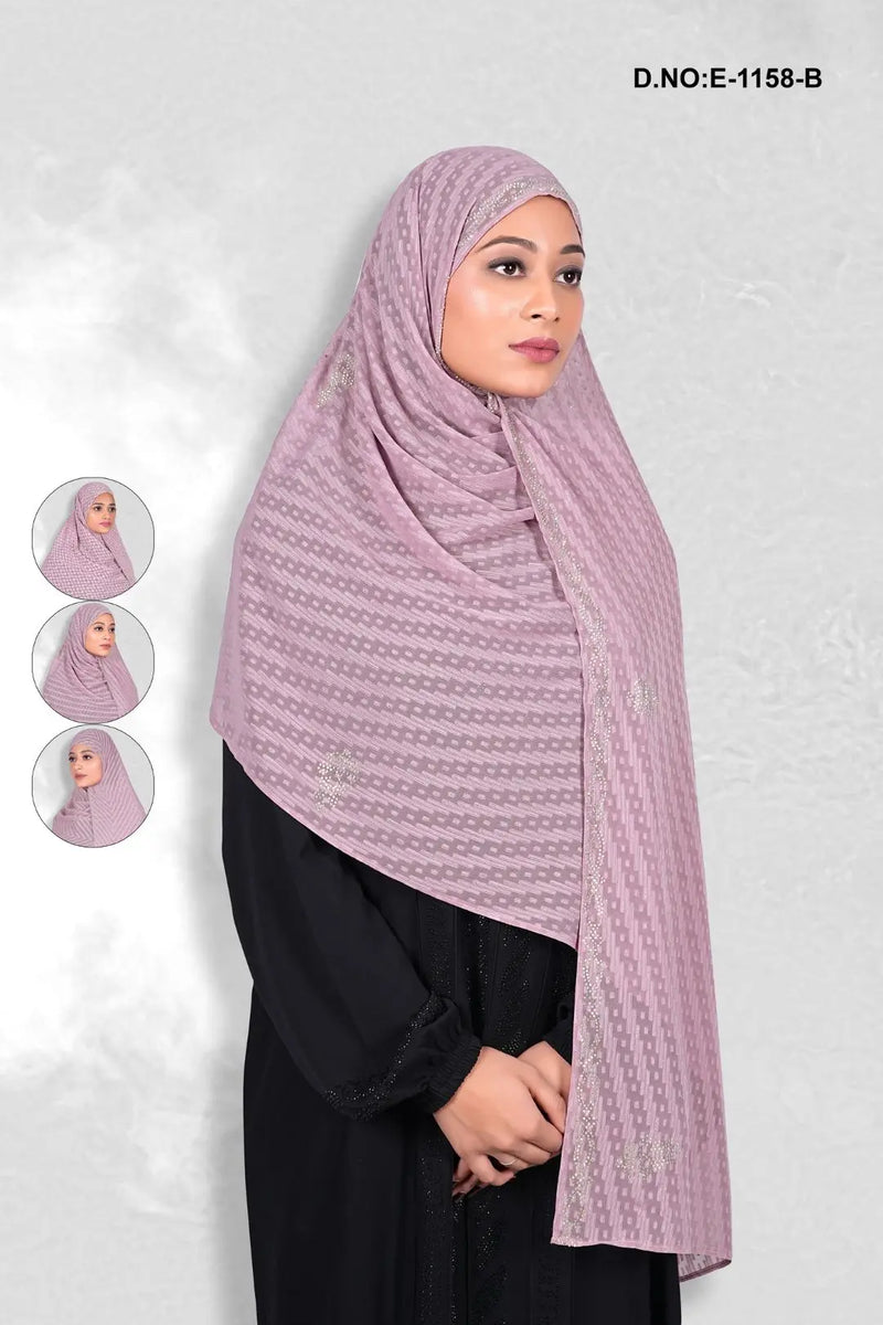Opulent Pink Dupatta with Diamond Embellishments