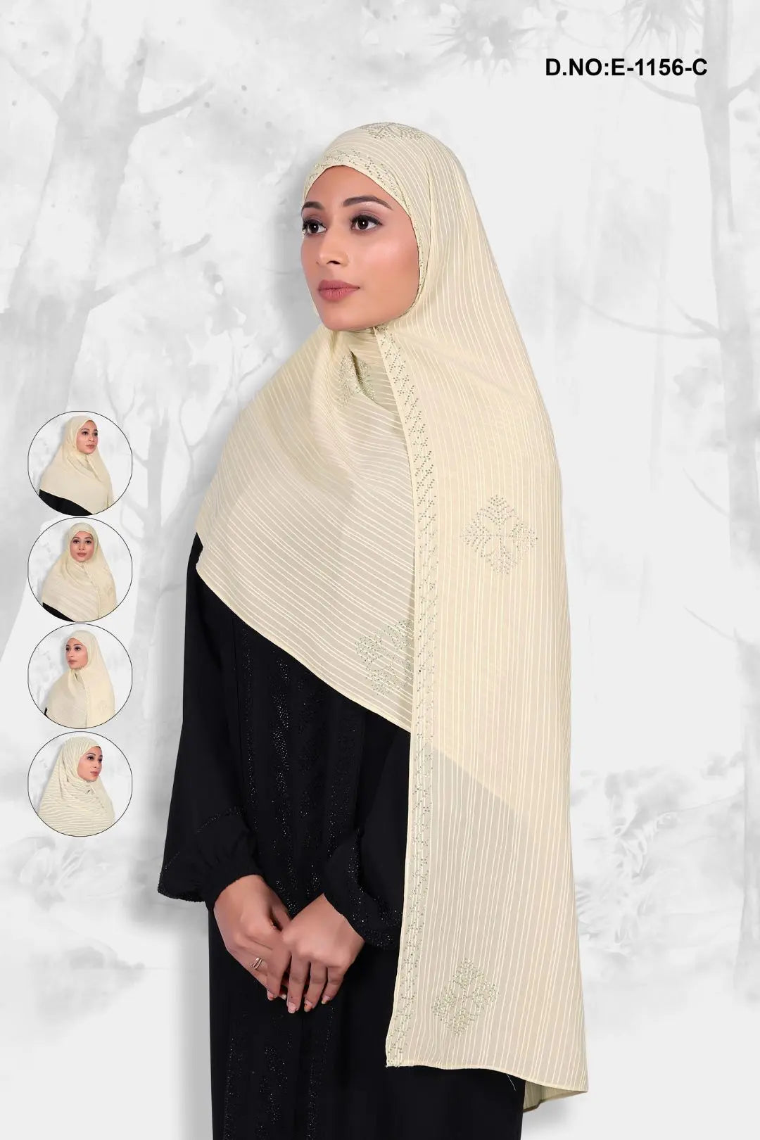 Luxurious Cream Diamond Work Dupatta for Womens