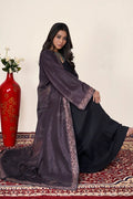 Dusty Plum Printed Border Shrug Abaya Graceful Modest Layer