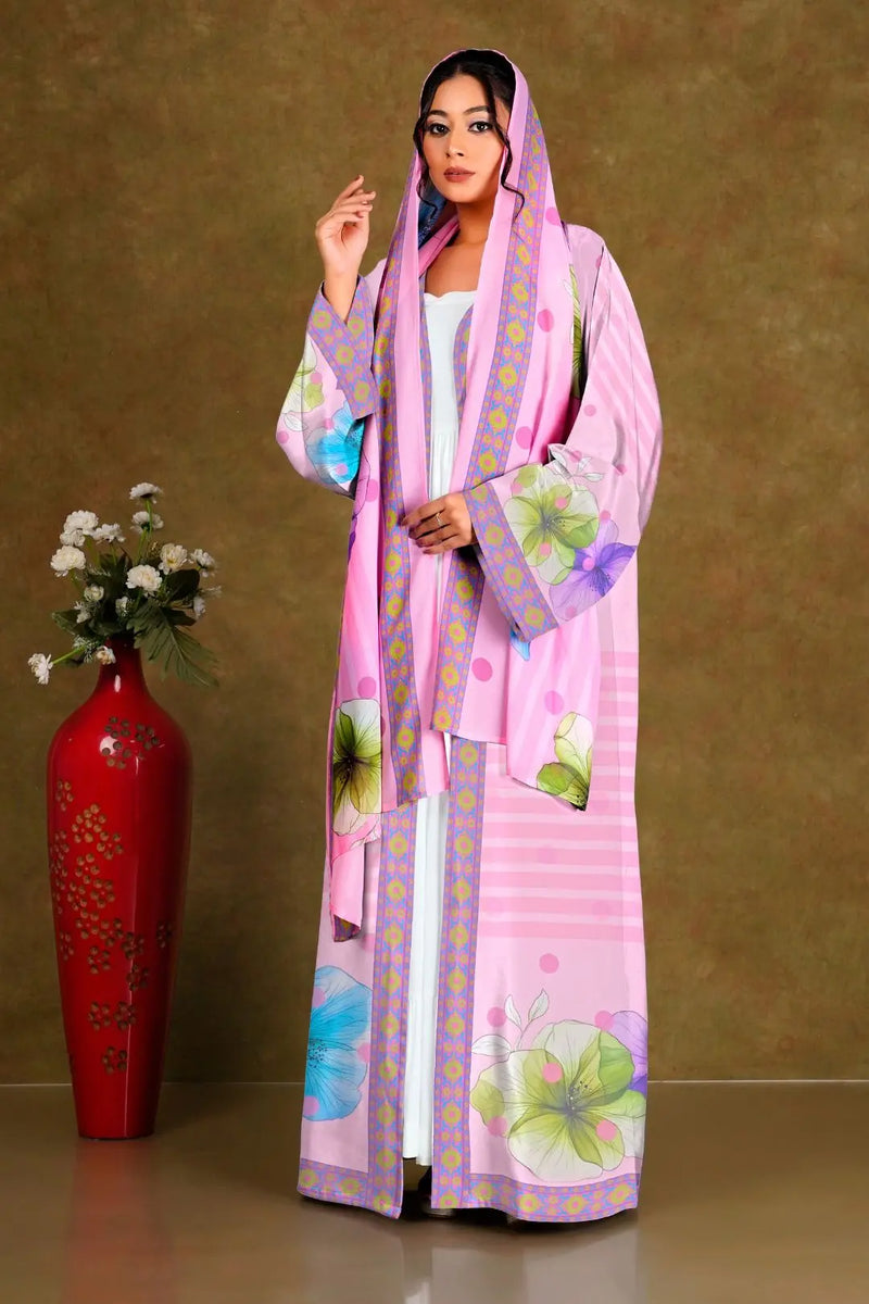 Elegant Floral Printed Shrug with Dupatta Style Drape GAJIWALA EXPORT