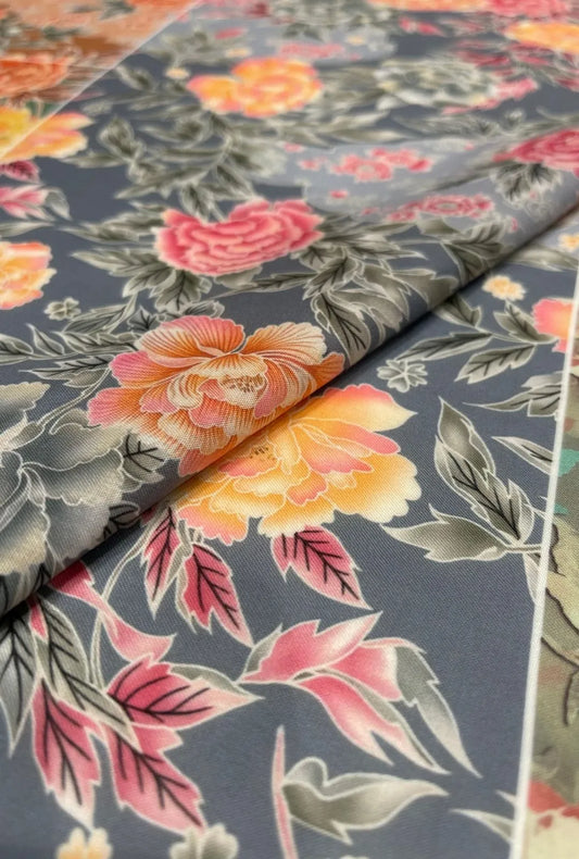 Elegant Blossom Printed London Cotton Premium Jalabeya Fabric