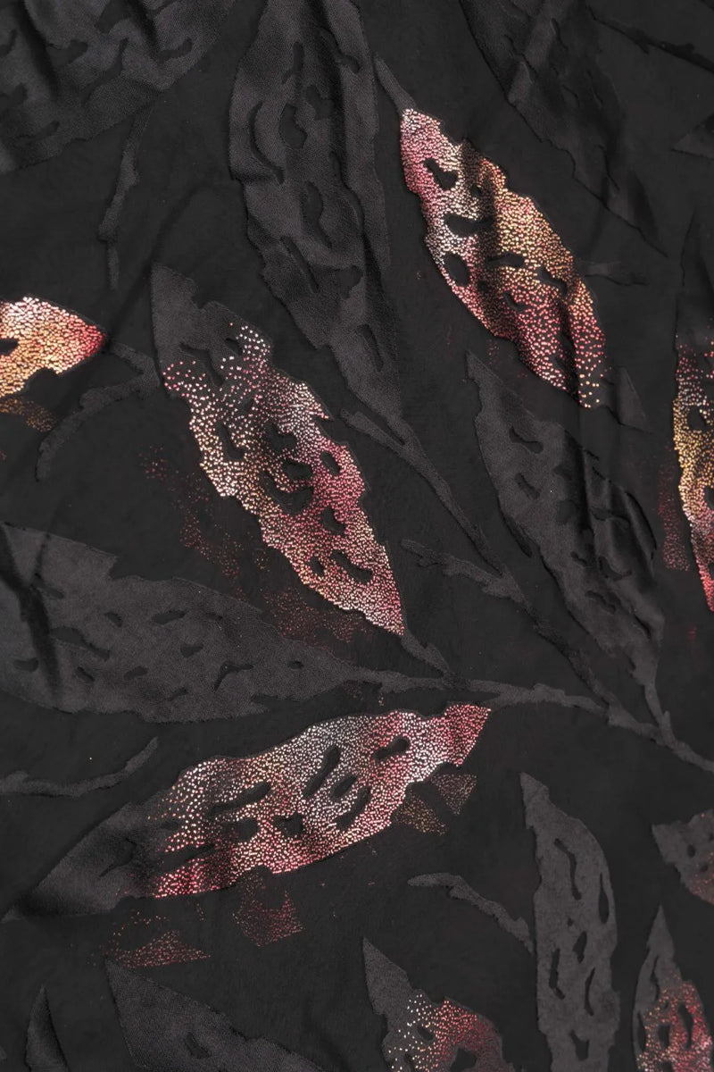 Elegant Brasso Fabric with Foil Work for a Refined, Shimmering Look