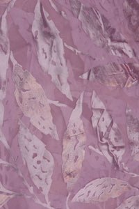 Elegant Brasso Fabric with Foil Threadwork