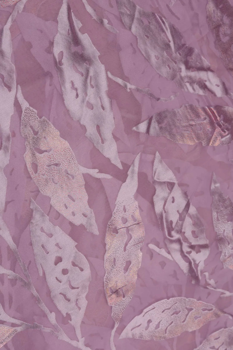 Elegant Brasso Fabric with Foil Threadwork