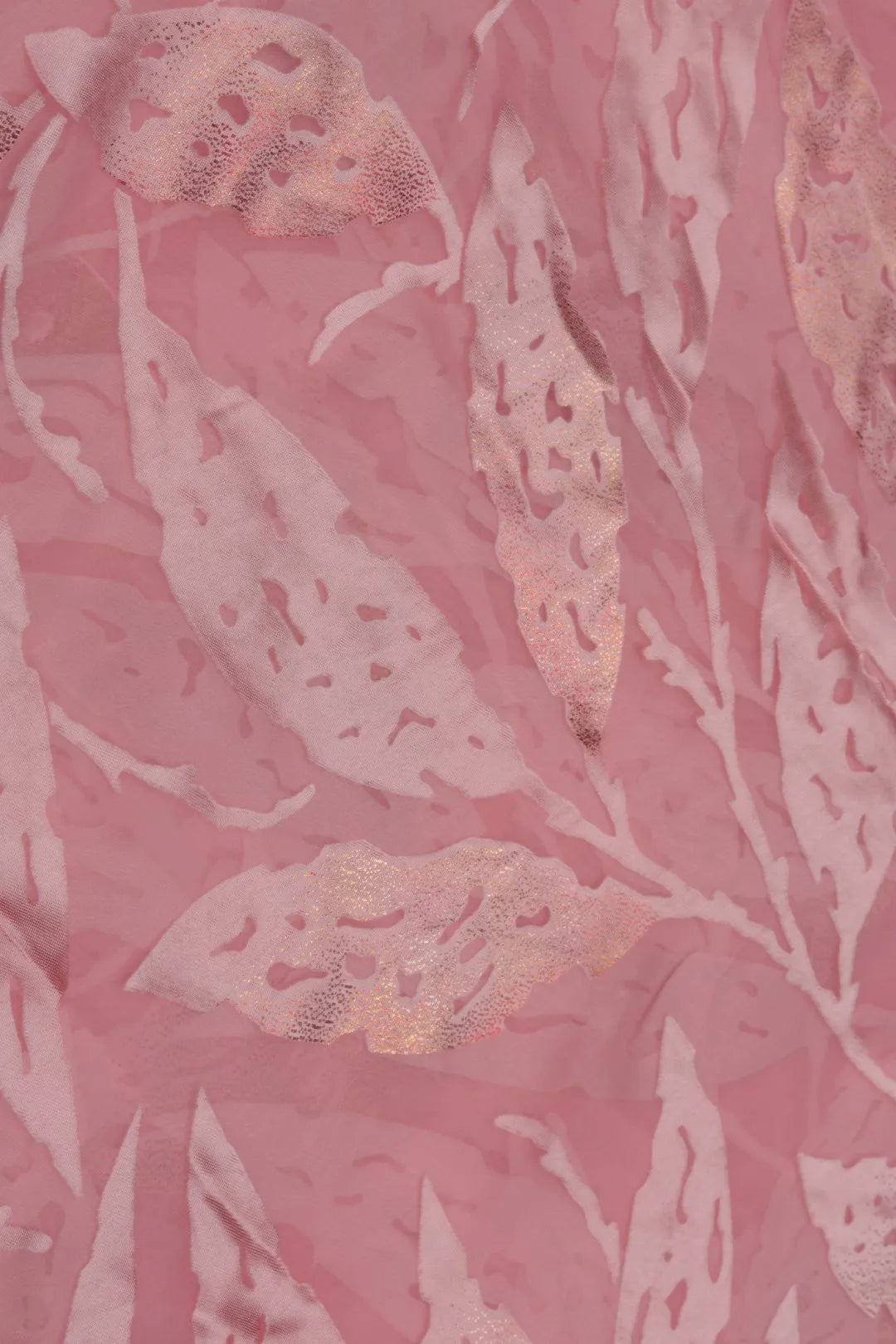 Elegant Brasso Fabric with Metallic Foil Work