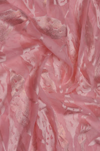 Elegant Brasso Fabric with Metallic Foil Work