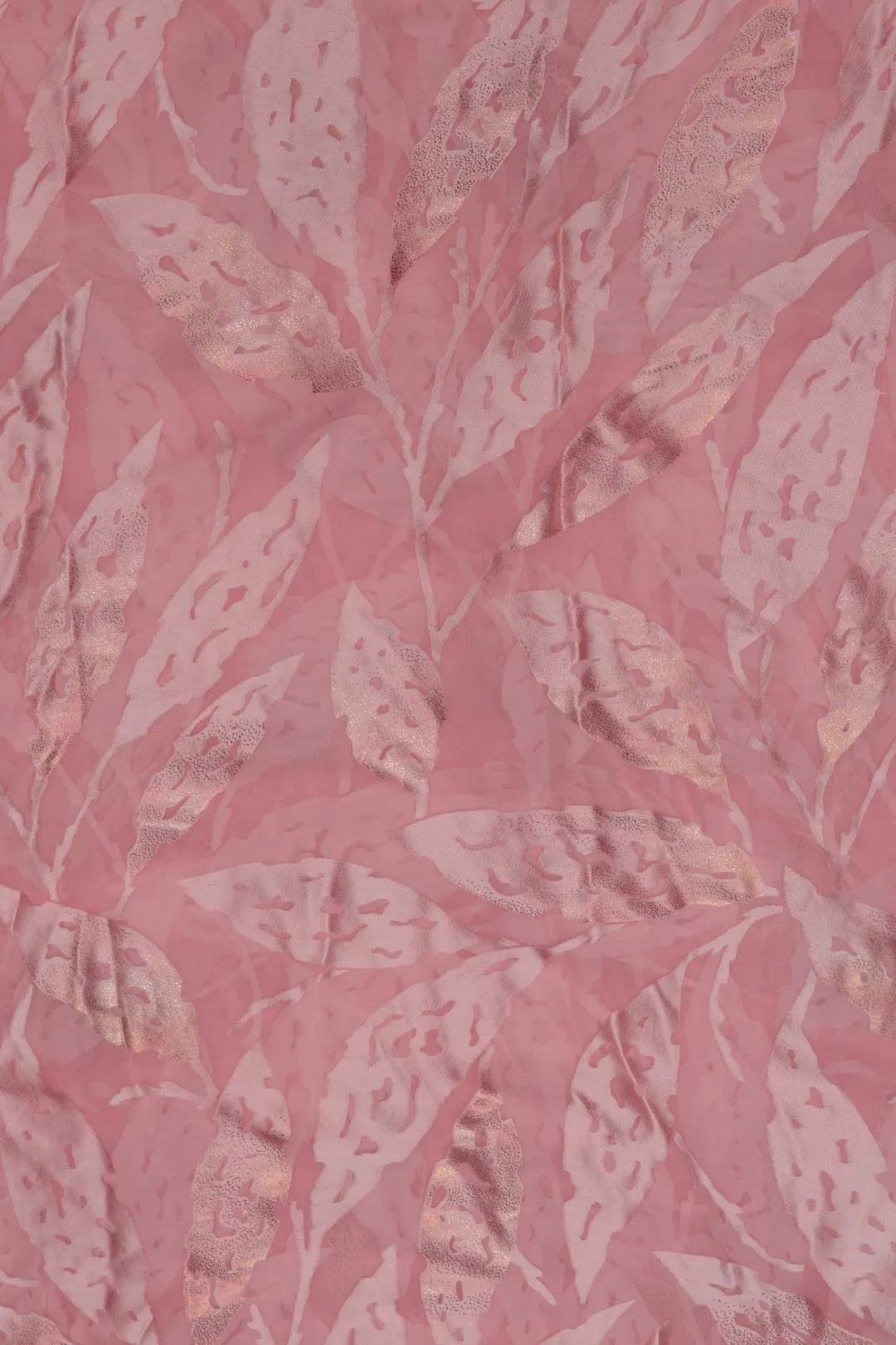 Elegant Brasso Fabric with Metallic Foil Work