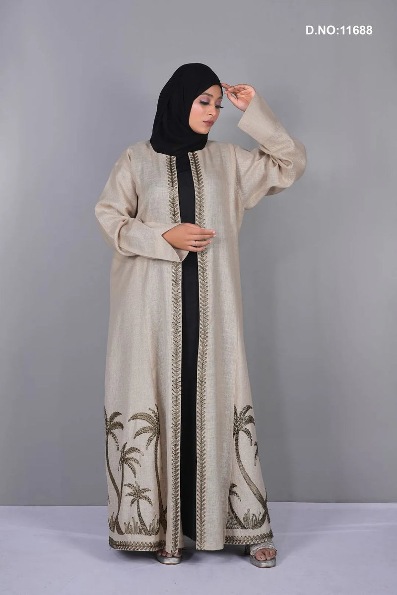 Elegant Embroidery Work Linen Shrug