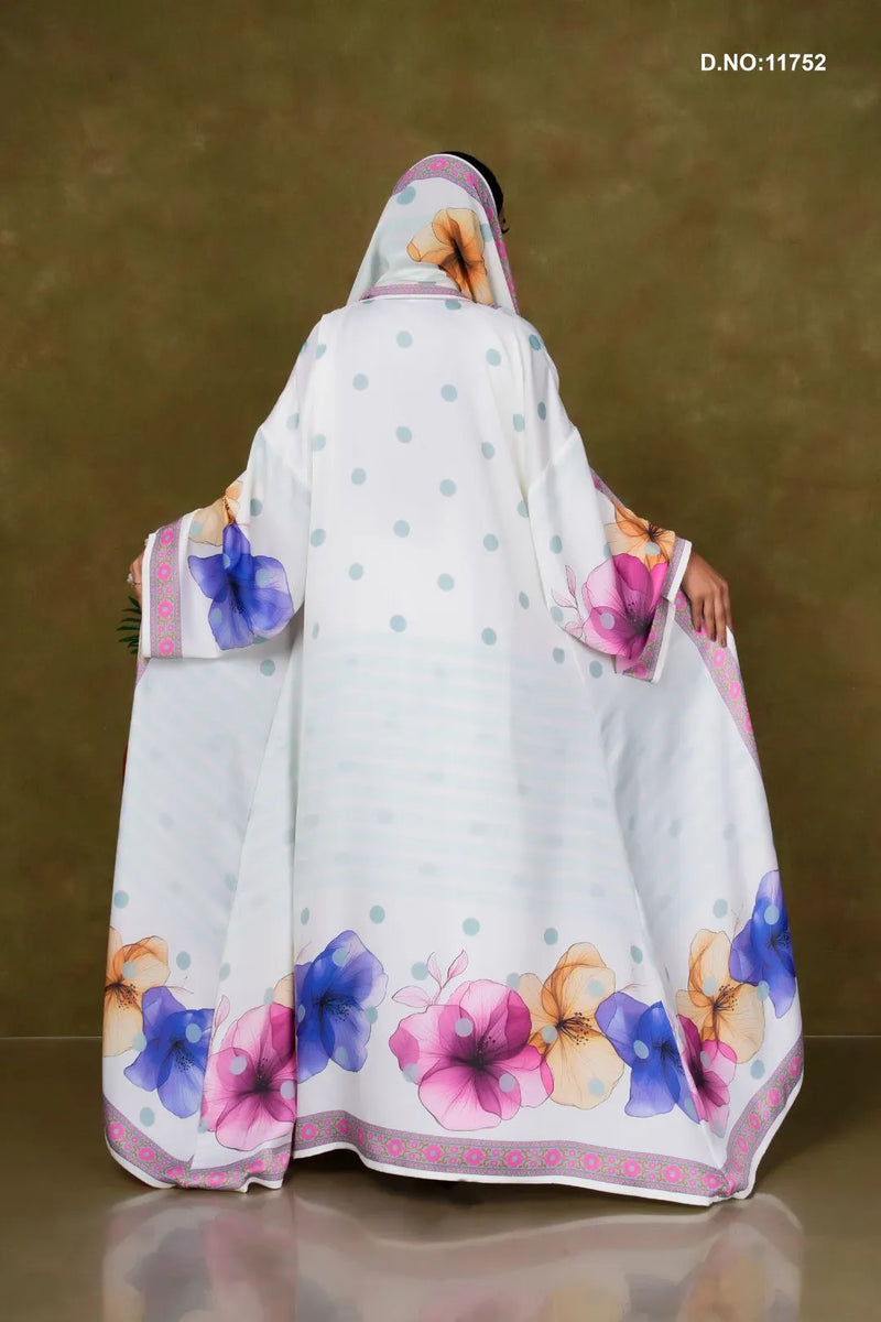 Elegant Floral Digital Print Satin Shrug