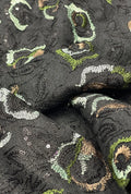 Elegant Floral Embroidered Linen Premium Manteau Cloth Yardage